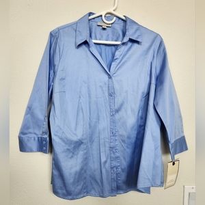 XL Dana Buchman button up, long sleeve blouse.